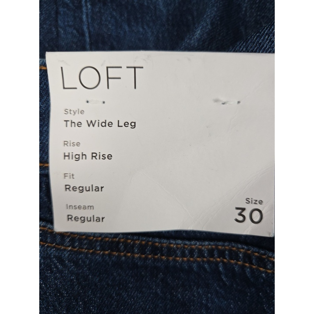 Loft The Wide Leg Jeans Womens 10 High Rise Stretch Flare 30x30 with Belt NEW - Picture 7 of 13
